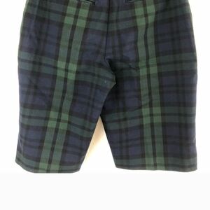 Isaac Mizrahi Green and Blue Bermuda Shorts Classic Plaid